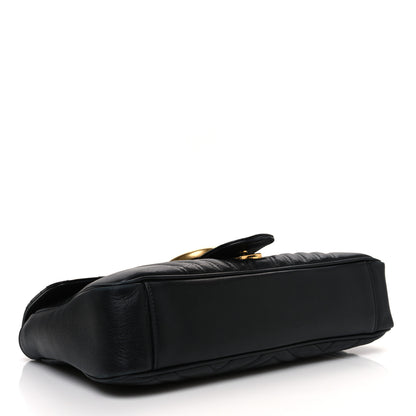 Gucci Calfskin Matelasse Medium GG Marmont Shoulder Bag Black 4 of 12