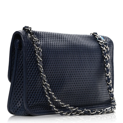 Chanel Perforated Calfskin Large Up In The Air Flap Dark Blue 2 of 9