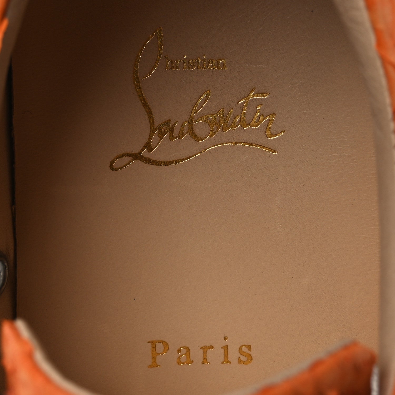 Christian Louboutin Snakeskin Mens Rantulow Flat Sneakers 40 Papaye 9 of 14