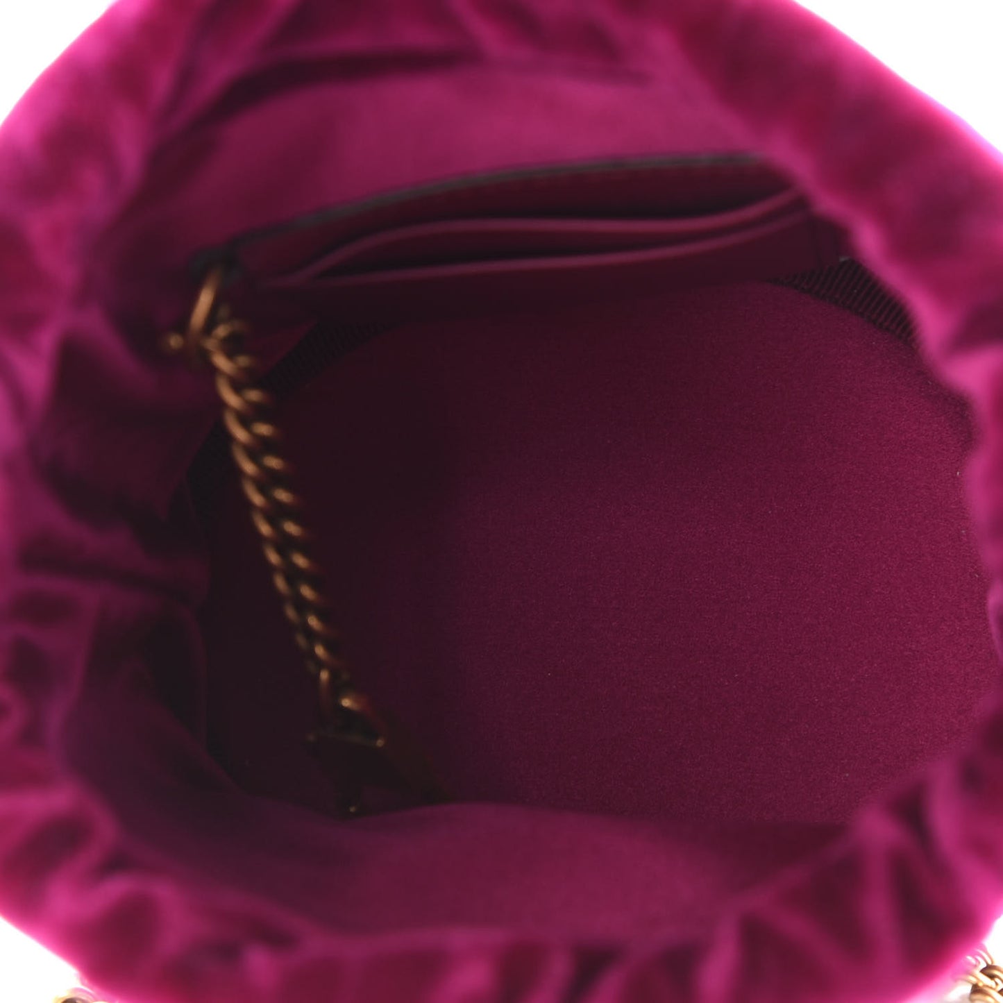 Velvet Matelasse Mini GG Marmont 2.0 Bucket Bag Fuchsia Violet Cyclamen