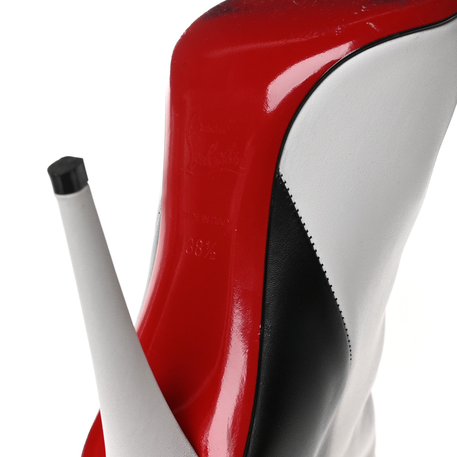 Christian Louboutin Calfskin Astrilarge 100 Booties 38.5 White Black 7 of 7