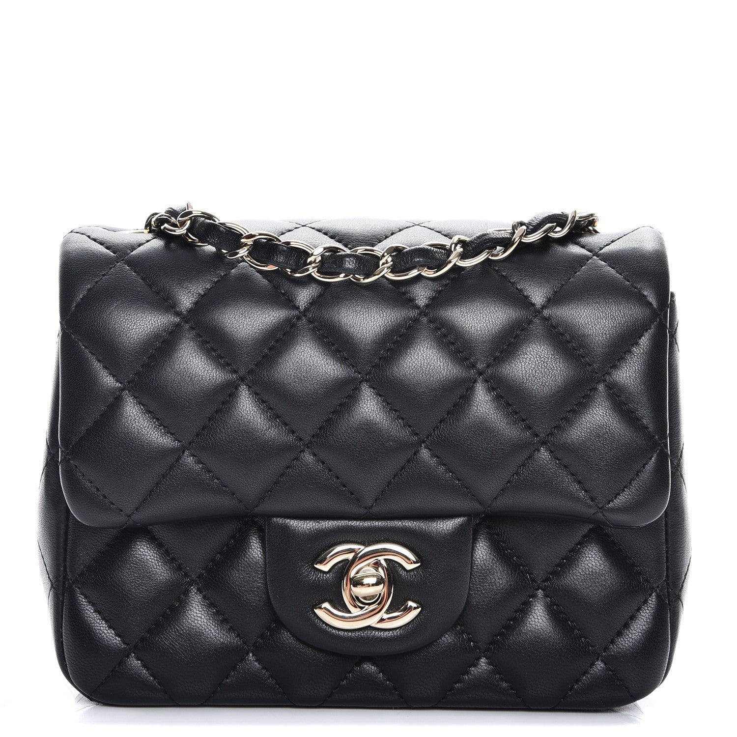 Chanel Lambskin Quilted Mini Square Flap Black 1 of 7