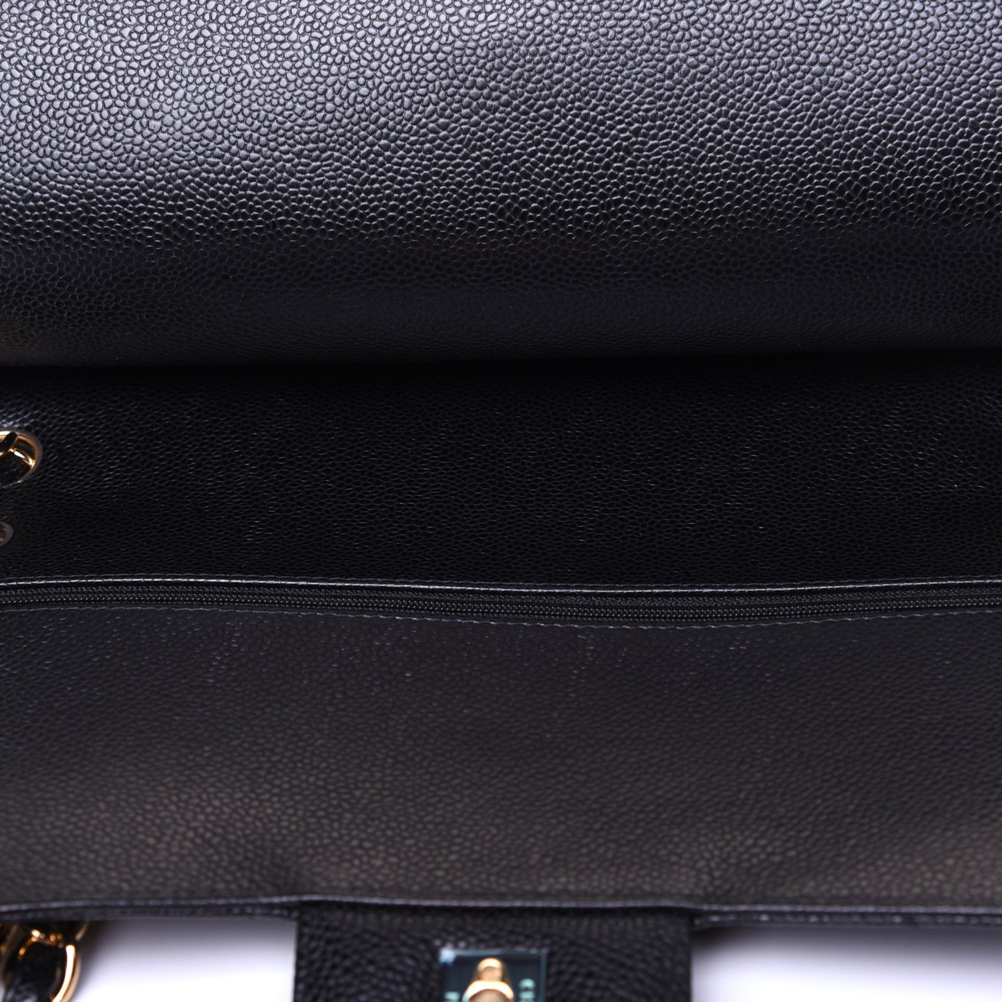 Caviar Quilted Jumbo Double Flap Black