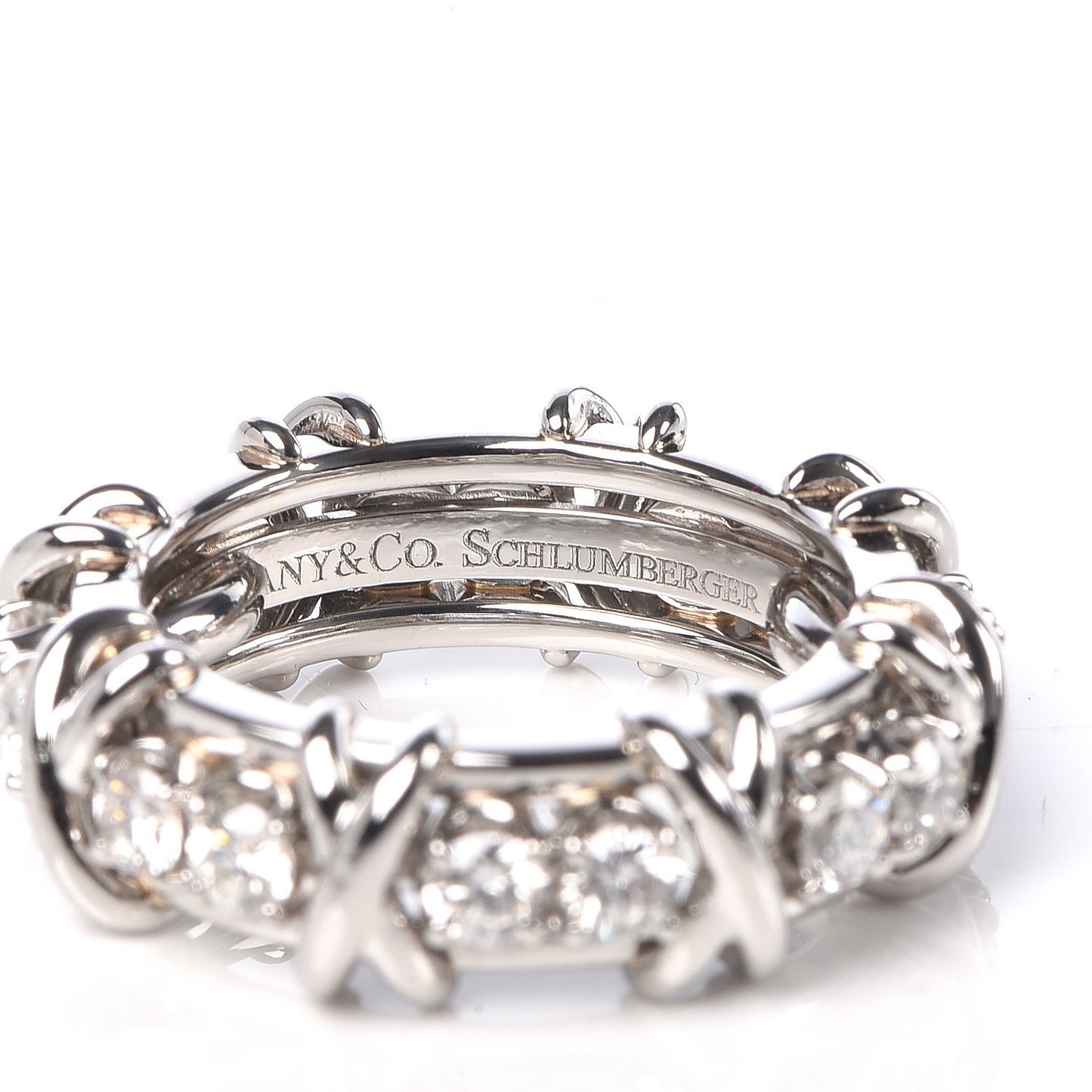 Platinum Diamond Schlumberger Sixteen Stone Ring 45 3.5