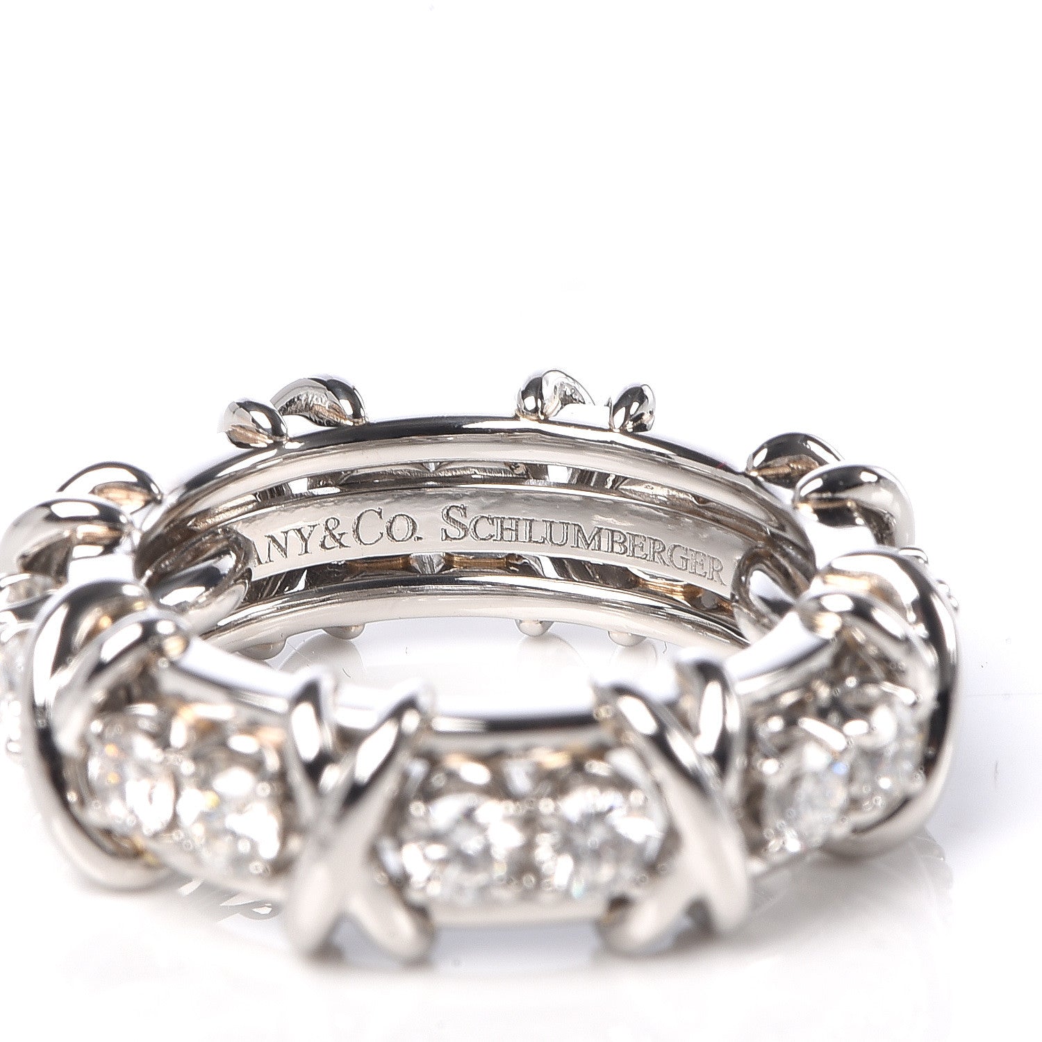 Tiffany Platinum Diamond Schlumberger Sixteen Stone Ring 45 3.5 4 of 8