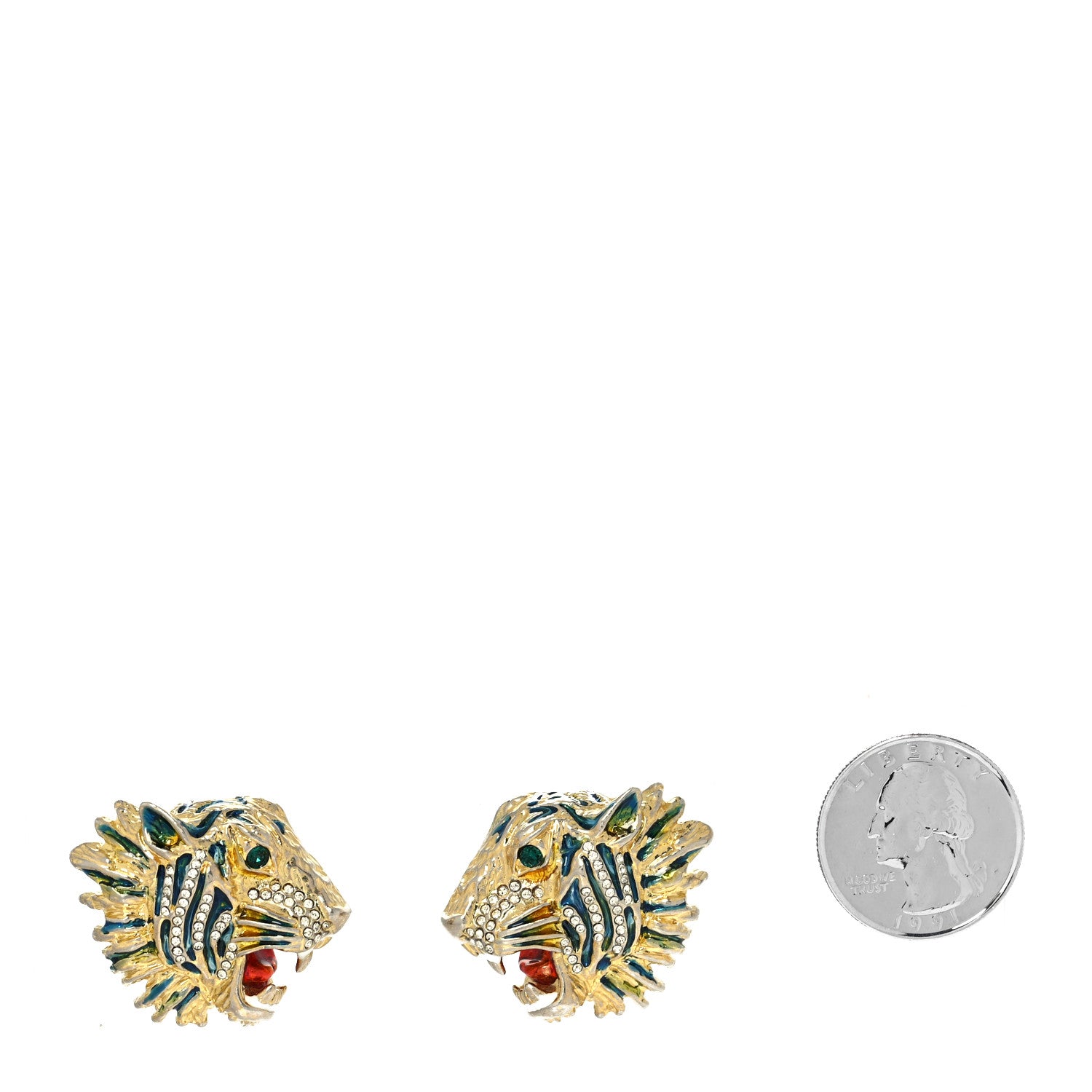 Gucci Crystal Rajah Earrings Gold 2 of 3