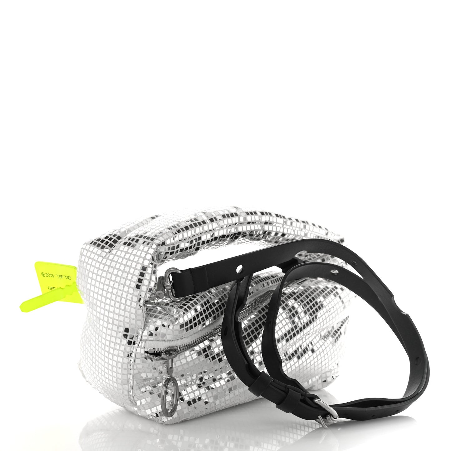 Puffy Disco Pump Pouch Crossbody Bag Silver
