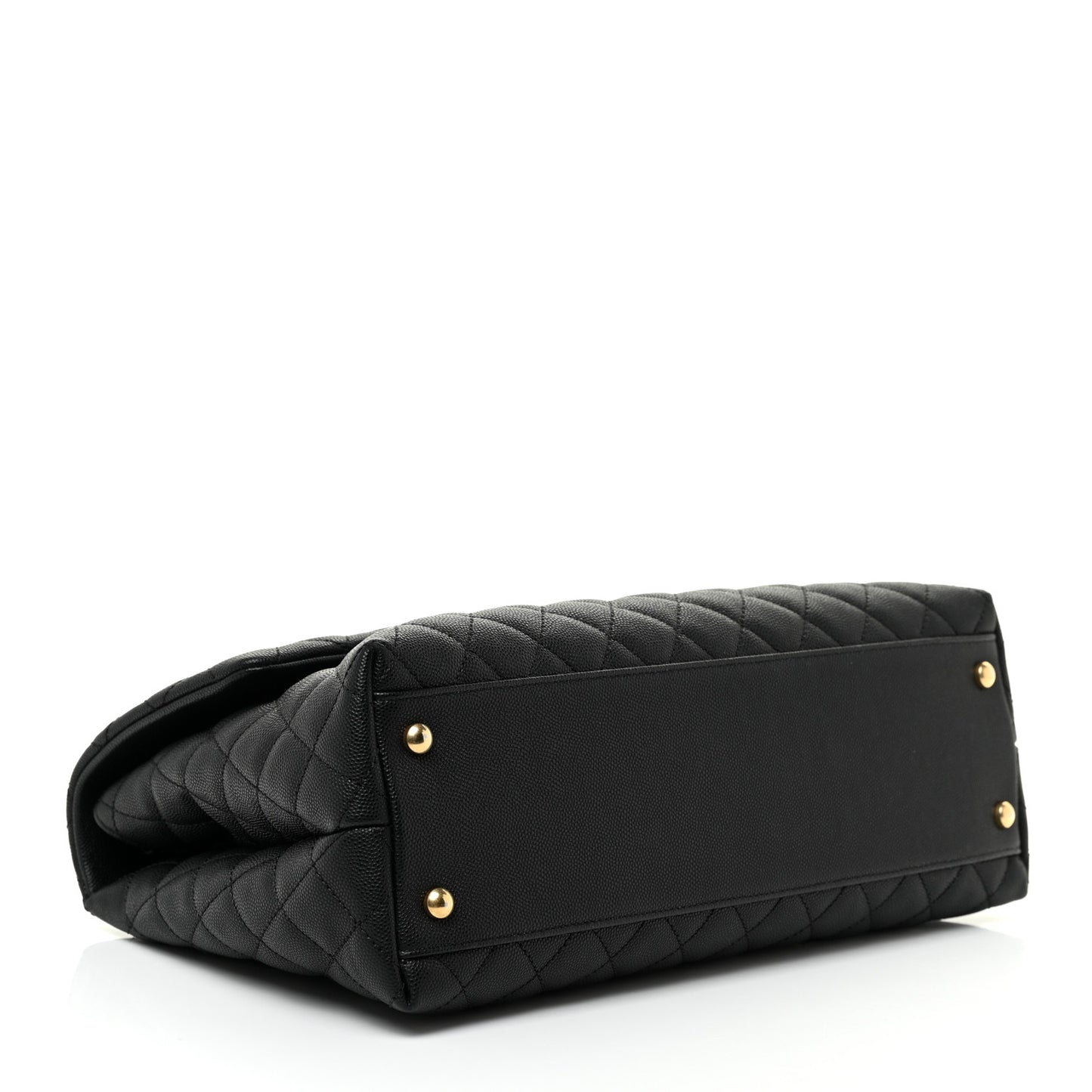 Caviar Lizard Quilted Medium Coco Handle Flap Black