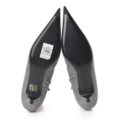 Balenciaga Wool Checked Knife Pointy Toe Boots 39 7 of 8