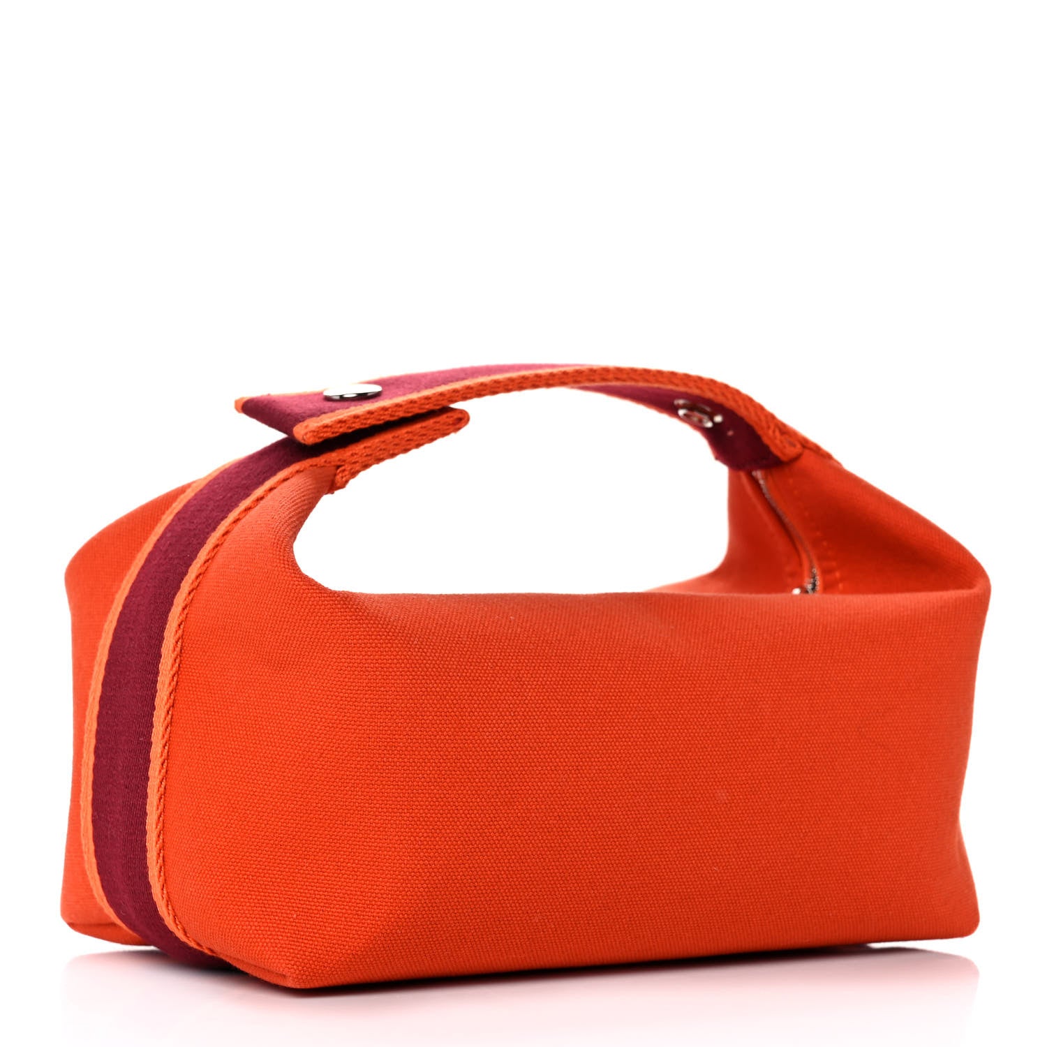 Hermes Canvas Small Bride-A-Brac Pouch Orange Burgundy 4 of 12