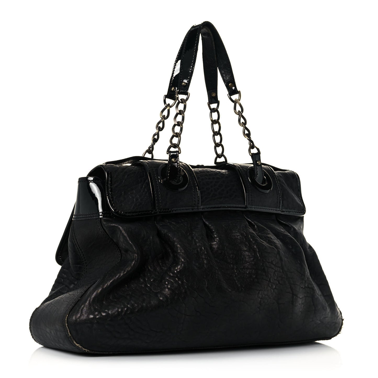 Nappa Patent Large B Bag Black