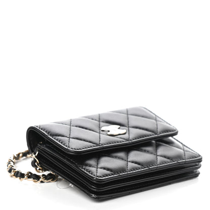 Chanel Lambskin Quilted My Chanel Lady Card Holder On Chain Black 7 of 16