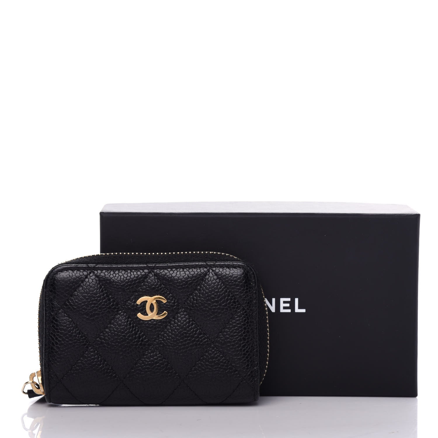 Chanel Caviar Quilted Zip Coin Purse Black 8 of 9
