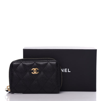 Chanel Caviar Quilted Zip Coin Purse Black 8 of 9