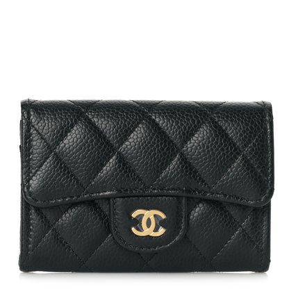Chanel Caviar Quilted Flap Card Holder Wallet Black 1 of 11