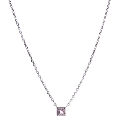 Cartier 18K White Gold Pink Tourmaline Tank Pendant Necklace 1 of 6