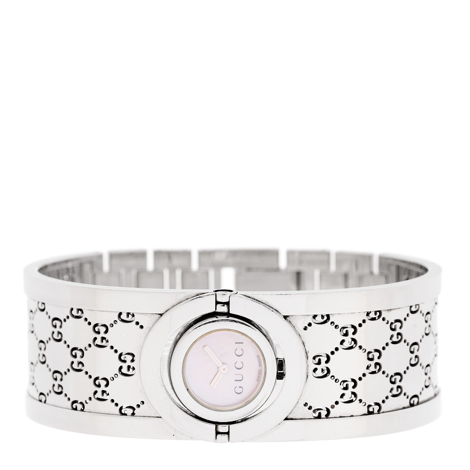 Gucci Stainless Steel Pink Mother of Pearl 23mm Twirl Quartz Watch 2 of 4
