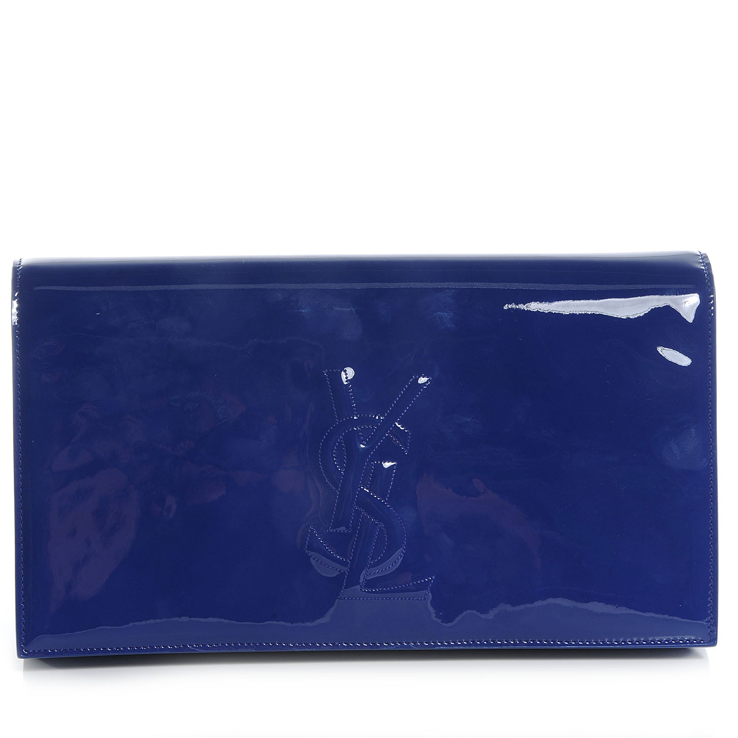 Saint Laurent Patent Belle de Jour Clutch Blue 1 of 7