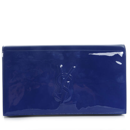 Saint Laurent Patent Belle de Jour Clutch Blue 1 of 7