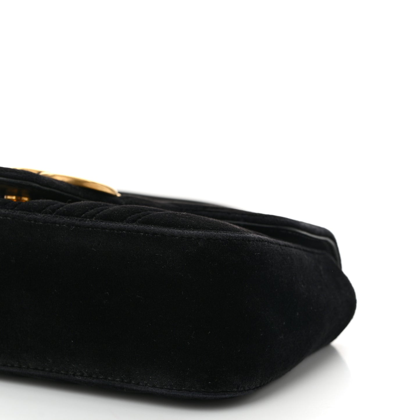 Velvet Matelasse Mini GG Marmont Shoulder Bag Black