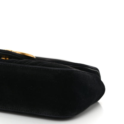Gucci Velvet Matelasse Mini GG Marmont Shoulder Bag Black 10 of 10