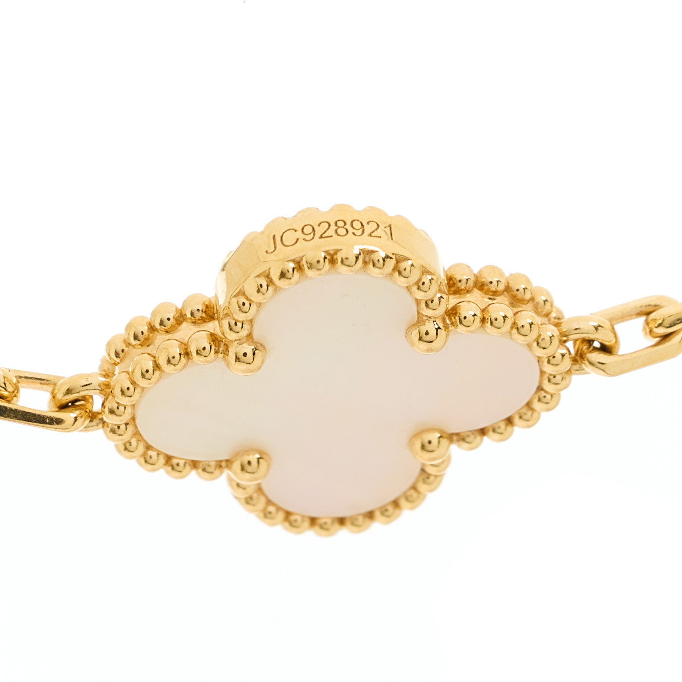 Van Cleef & Arpels 18K Yellow Gold Mother of Pearl 10 Motifs Vintage Alhambra Necklace 5 of 6