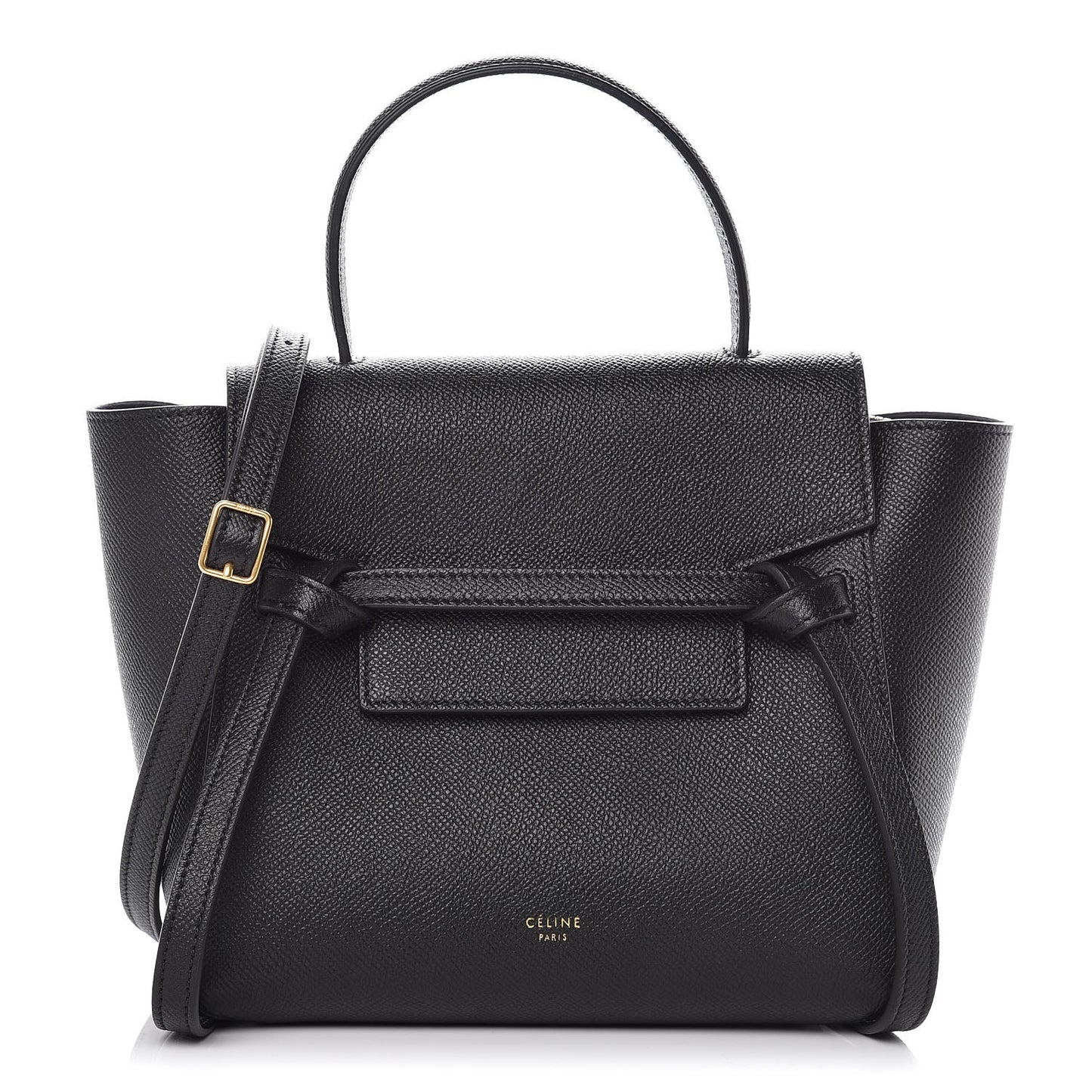 Grained Calfskin Nano Belt Bag Black