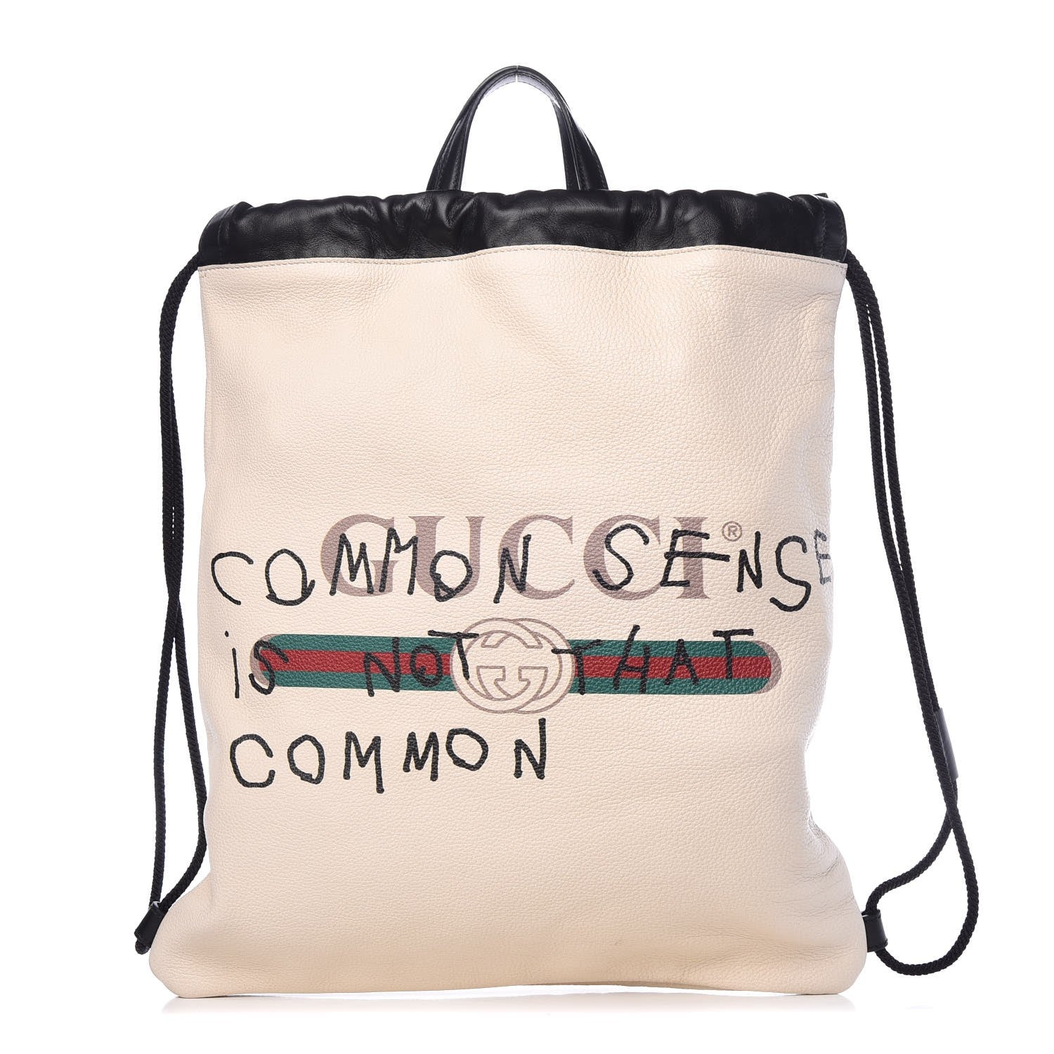 Gucci Calfskin Coco Capitan Logo Drawstring Backpack Mystic White 1 of 9