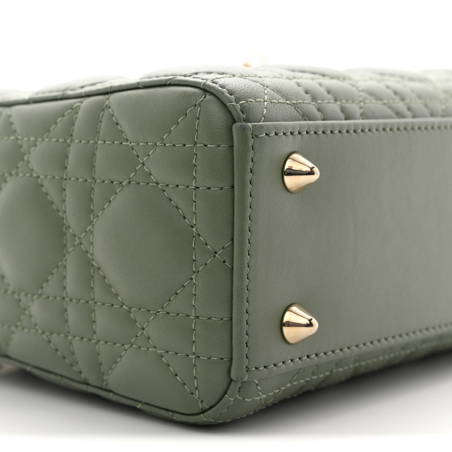 Christian Dior Lambskin Cannage Small My ABCDior Lady Dior Peyote Green 9 of 12