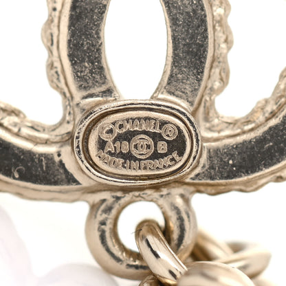 Chanel Medallion CC Drop Earrings Light Gold 4 of 4