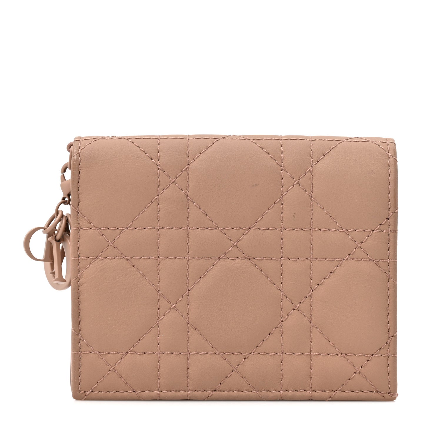 Ultra Matte Calfskin Cannage Mini Lady Dior Wallet Beige