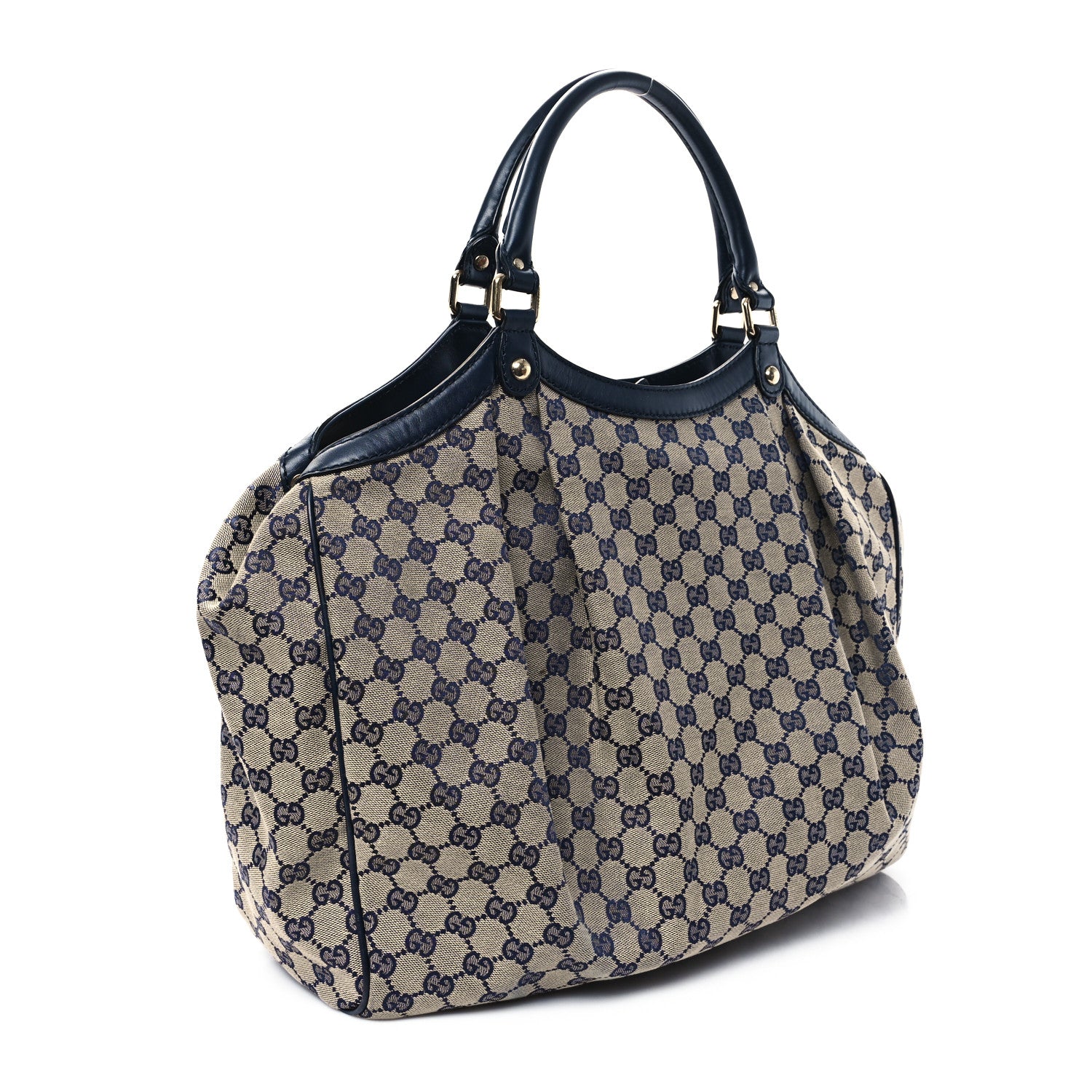 Gucci Monogram Calfskin Large Sukey Tote Beige Blue 3 of 11
