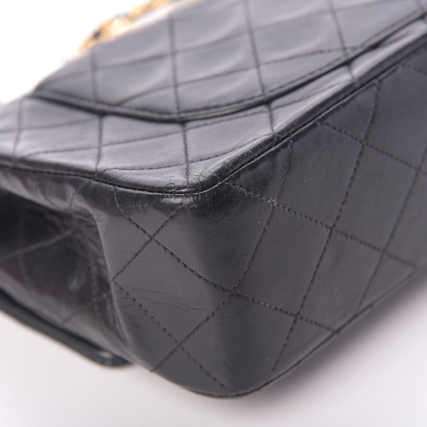 Lambskin Quilted Small Double Flap Black