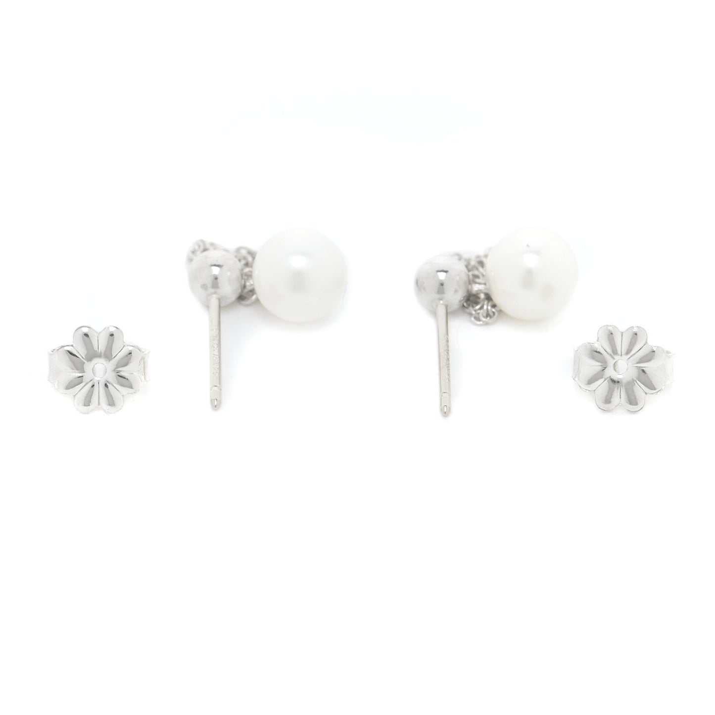 Sterling Silver Pearl Ziegfeld Drop Earrings