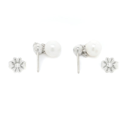 Tiffany Sterling Silver Pearl Ziegfeld Drop Earrings 4 of 5