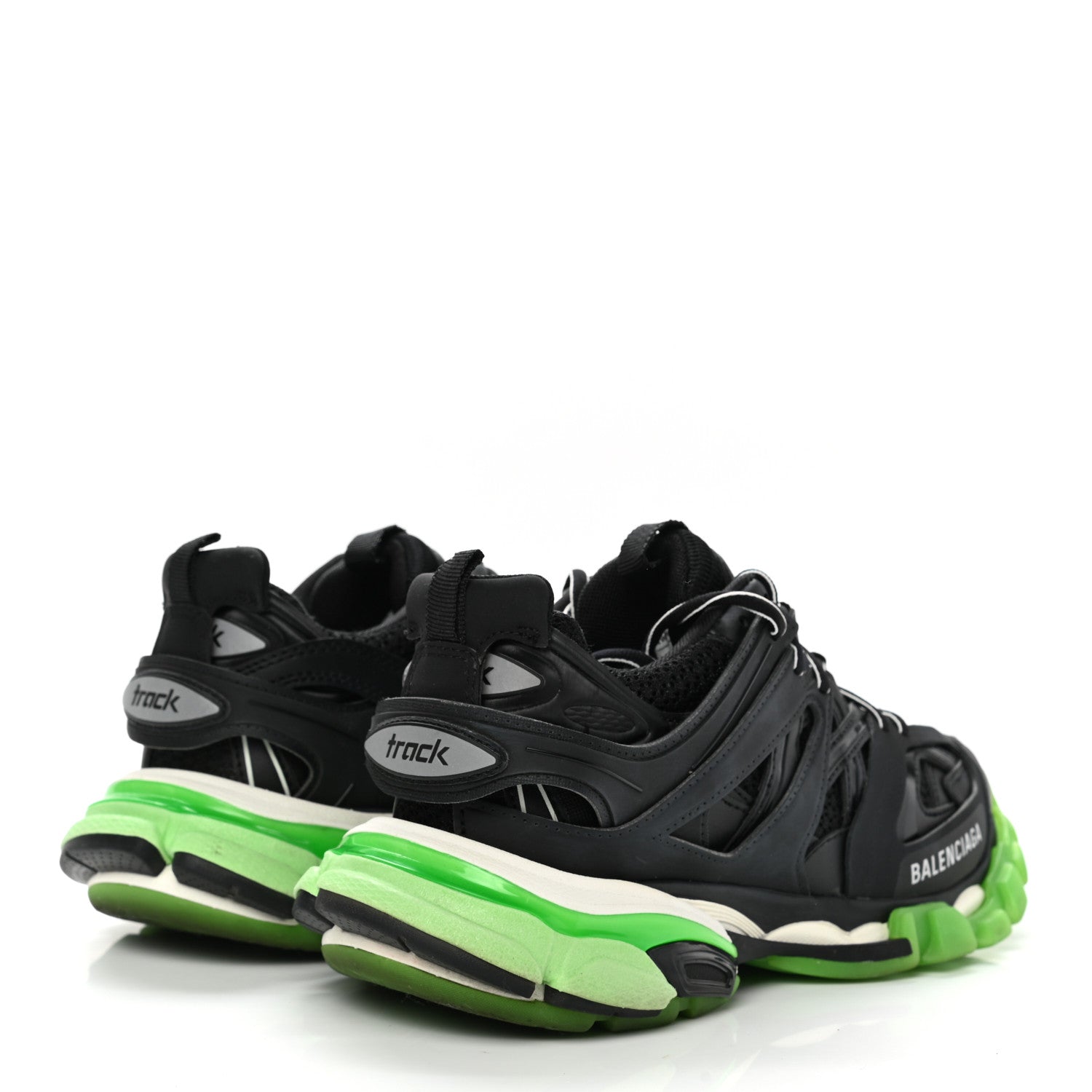 Balenciaga Mesh Nubuck Effect Fabric Glow in the Dark Womens Track Sneakers 38 Black Glow 4 of 10