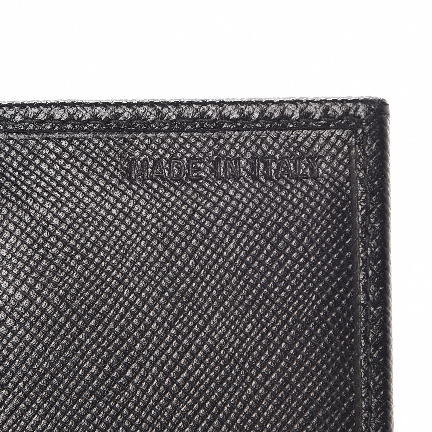 Saffiano Bi-Fold Card Holder Wallet Black
