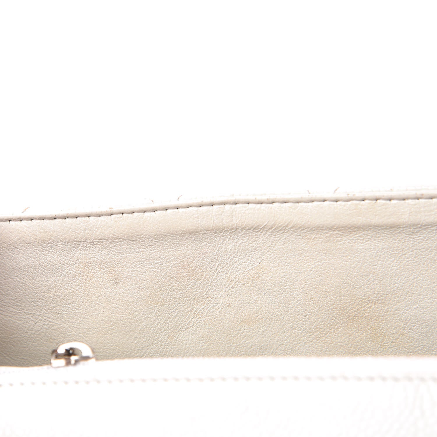 Chanel Caviar Quilted Jumbo Single Flap White 9 of 17