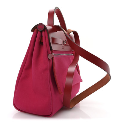 Hermes Toile Militaire Vache Hunter Laque Herbag Zip Retourne 31 PM Rose Mexico Rouge Piment 4 of 11
