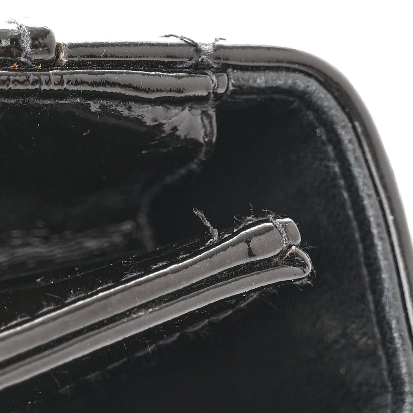 Patent Quilted Briefcase Laptop Bag Black