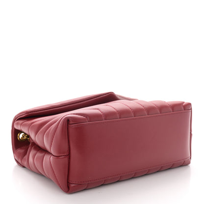 Saint Laurent Calfskin Y Quilted Monogram Small Loulou Chain Satchel Red 4 of 11