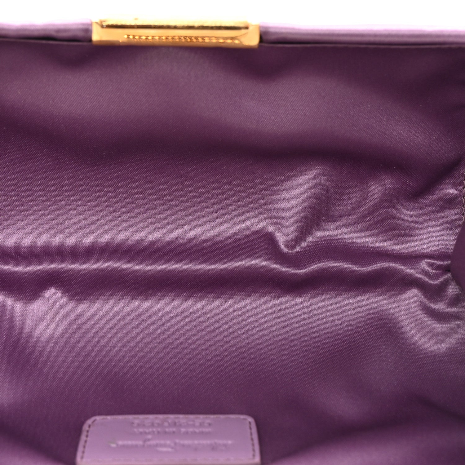 Salvatore Ferragamo Satin Clutch Purple 5 of 6