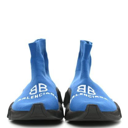 Balenciaga Neoprene Knit Logo Womens Speed Sneakers 39 Blue 2 of 11