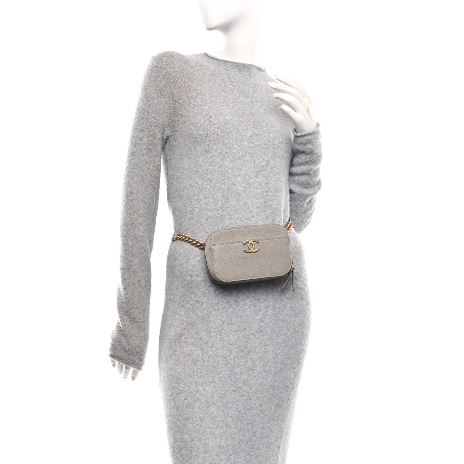 Chanel Caviar Quilted Waist Bag Grey 2 of 11