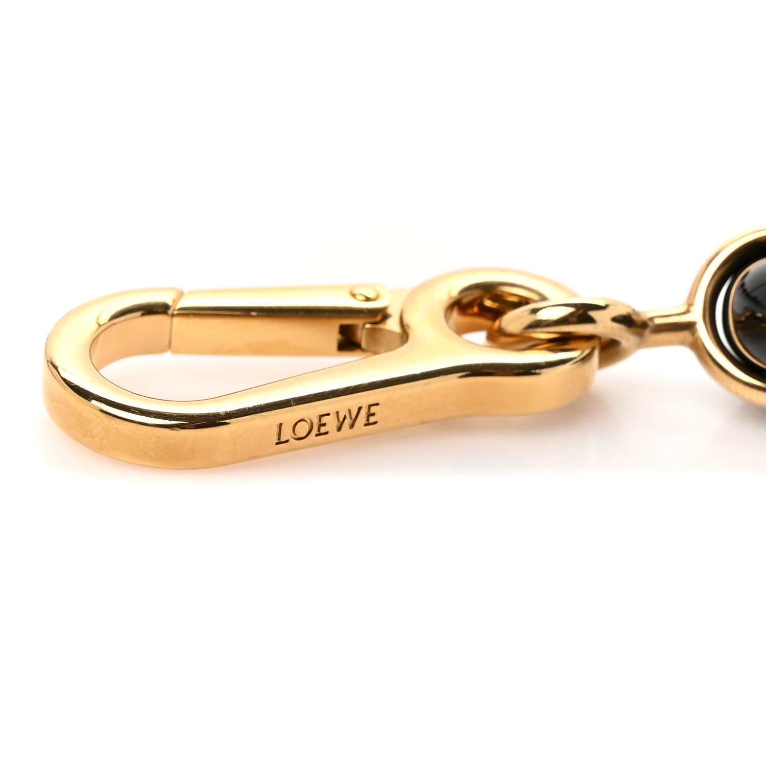 Loewe Brass Acetate Donut Chain Shoulder Strap Black Gold 4 of 4