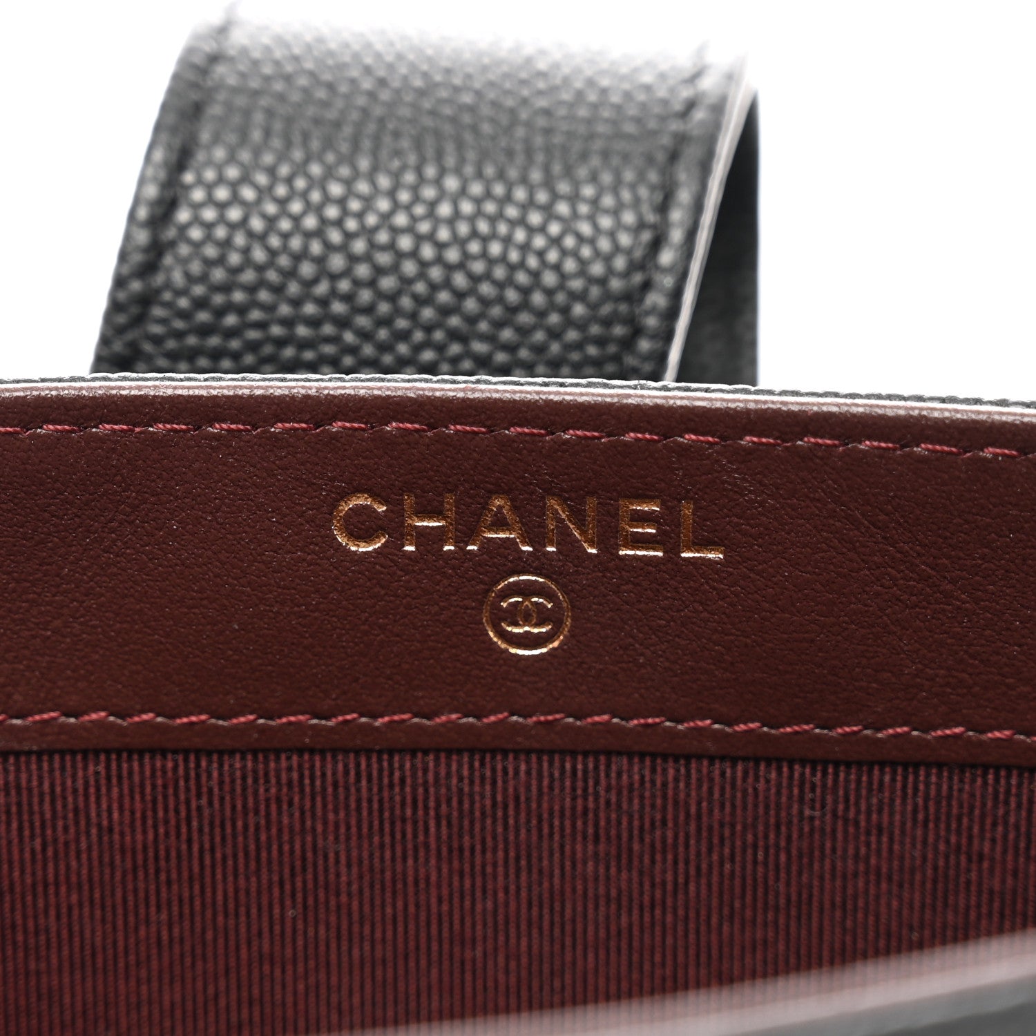 Chanel Caviar Quilted Classic Strap Pouch Black 7 of 9