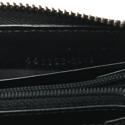 Gucci Calfskin Matelasse GG Marmont Zip Around Wallet Black 7 of 8