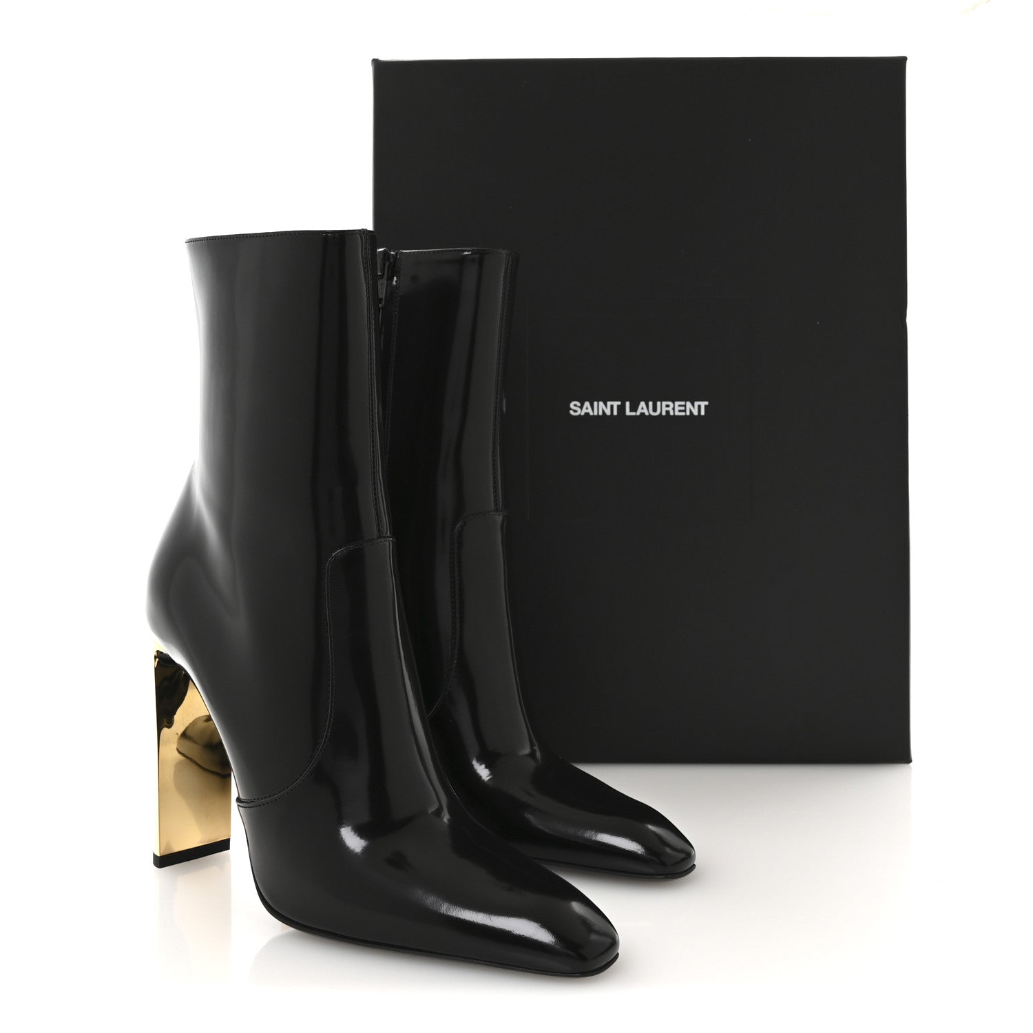 Saint Laurent Vitello Marilyn Auteuil 105 Ankle Zip Boots 38 Black 9 of 9