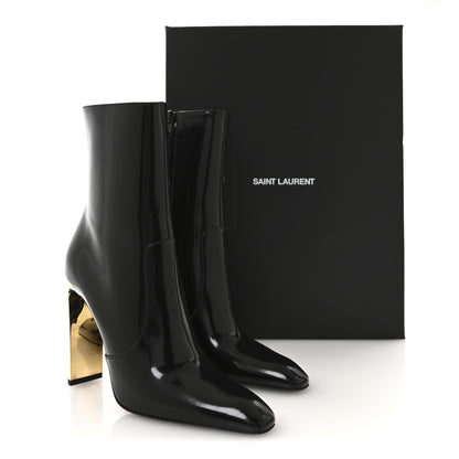 Saint Laurent Vitello Marilyn Auteuil 105 Ankle Zip Boots 38 Black 9 of 9