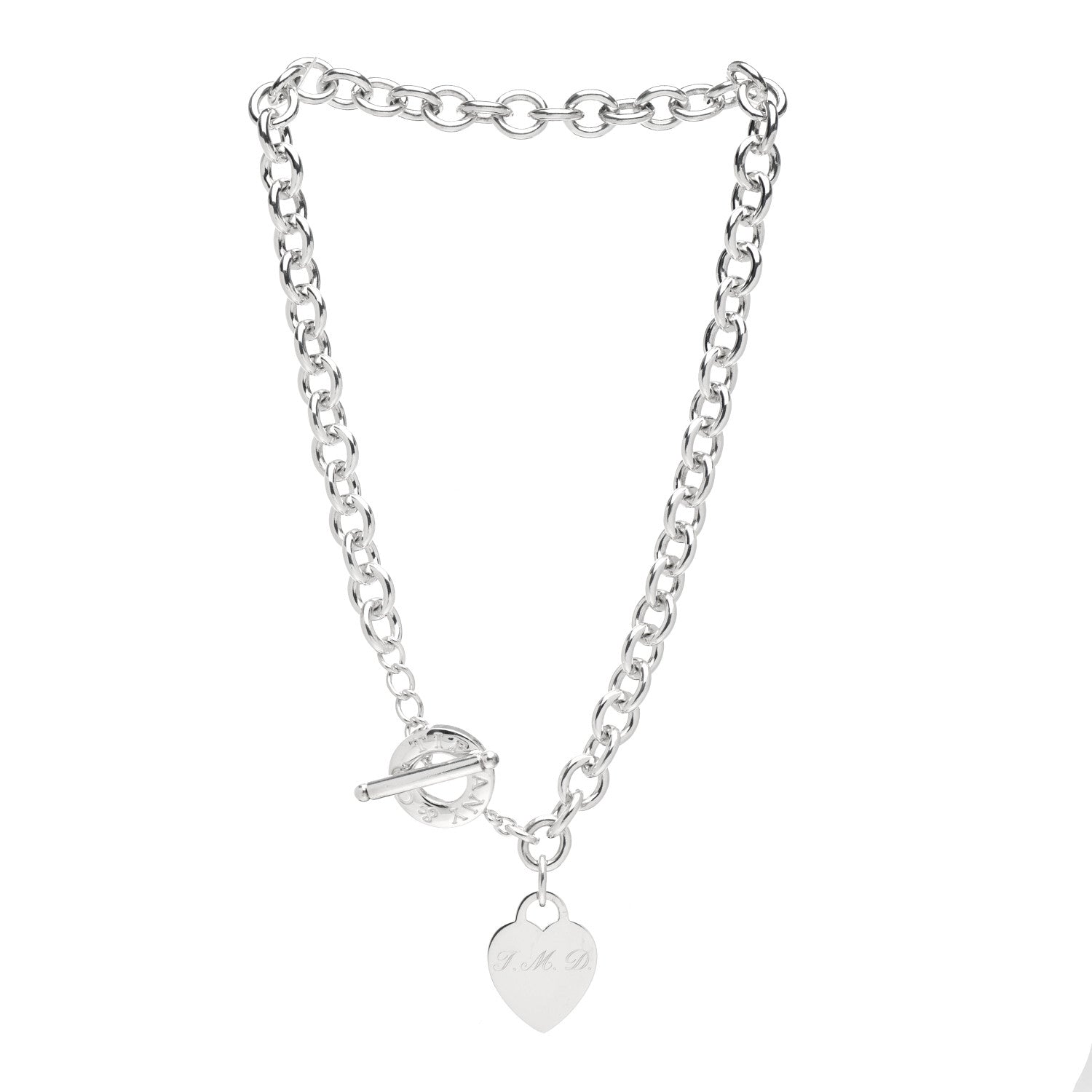 Tiffany Sterling Silver Heart Tag Toggle Necklace 3 of 4